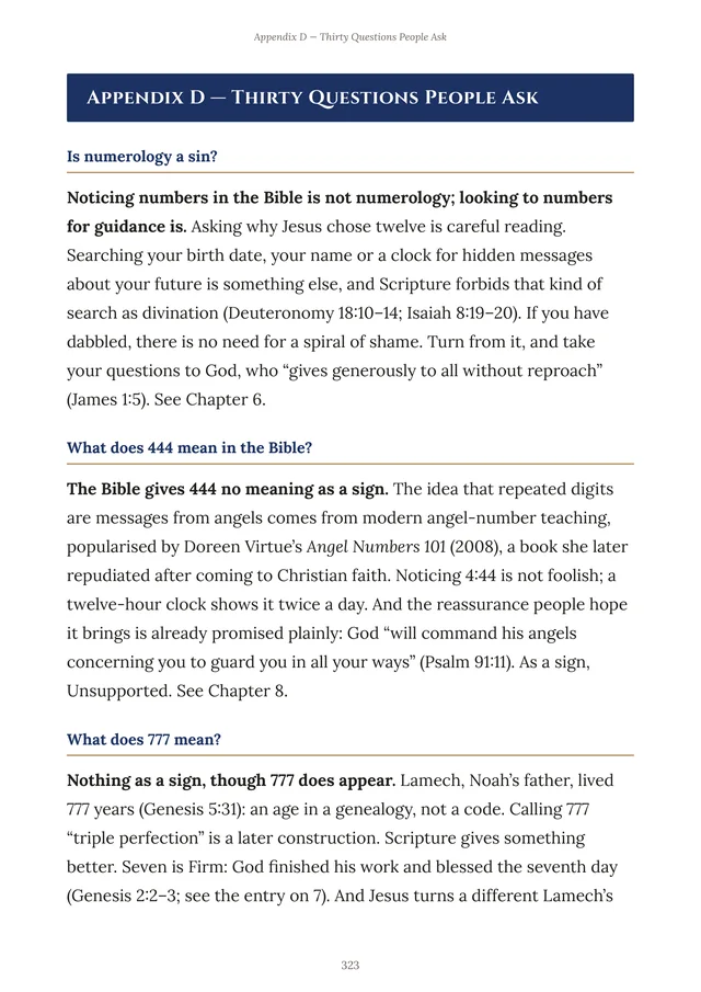 Appendix D — thirty questions people ask